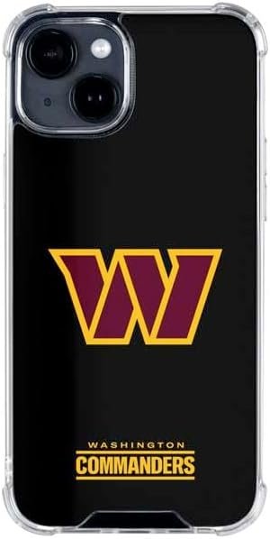 Skinit Clear Phone Case Compatible with iPhone 14 Plus - Officially Licensed NFL Washington Commanders Black Background Design