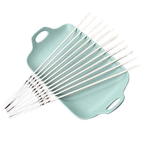 Spiedini per barbecue piatti in acciaio inossidabile riutilizzabili durevoli bbq Stick per aghi per attrezzi da picnic da campeggio all'aperto utensili da cucina per barbecue da giardino all'aperto