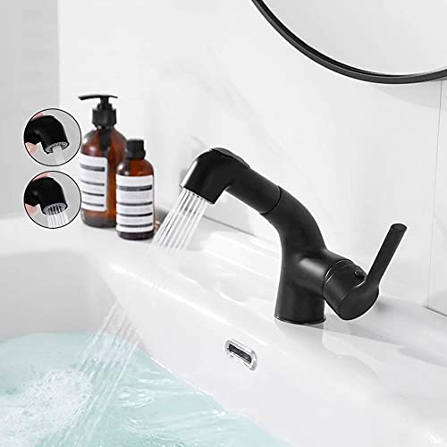 Mitigeur de lavabo noir chaud et froid double mode pour robinets d'évier