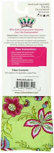 Image of Celeste Stein Therapeutic Graduated Women Compression Socks, Diabetic Socks For Womens, 8-15 mmHg For Regular Calf