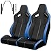 Pair of Universal Racing Seats, PVC Leather, Racing Bucket Seats with Dual Sliders, Reclinable for Driver and Passenger Side (VR006)