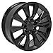OE Wheels CV32 22 Inch Rims and Tires Fit Silverado 1500 Style 6x139.7 22x9 Gloss Black - Hollander 5916 - TerraMax RT 285/45-22 (Set of 4)