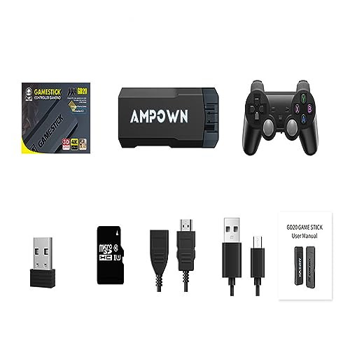 GD20 4K 2.4G Wireless Controller Gaming Stick Video Game Console, Gaming Retro Gaming Stick 40+ Classic Simulator, Suitable for Boys and Children Birthday Party Gifts (128G 50000+ Games)