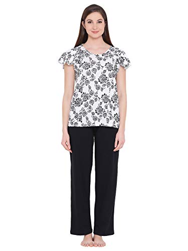 Image of Clovia Women's Cotton Rich Printed Top & Pyjama