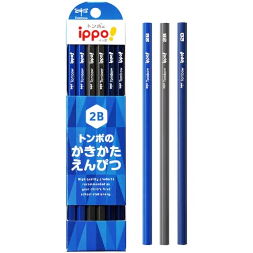 Amazon | トンボ鉛筆 かきかた鉛筆 ippo! プレーン 2B ネイビー 1