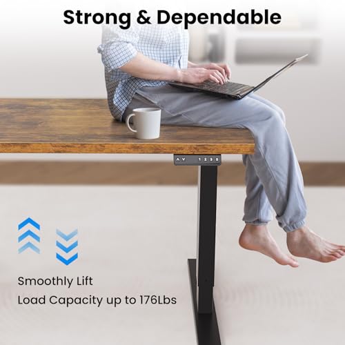 Image of Standing Desk Legs- Electric Stand up Desk Frame, Height Adjustable Table Base DIY Workstation for Max 75″ x 35″ Desktop, Sit Stand Computer Desk Frame for Home Office, Frame Only
