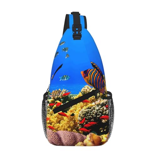 Sac à dos à bandoulière poisson pour homme sacoche légère et tendance