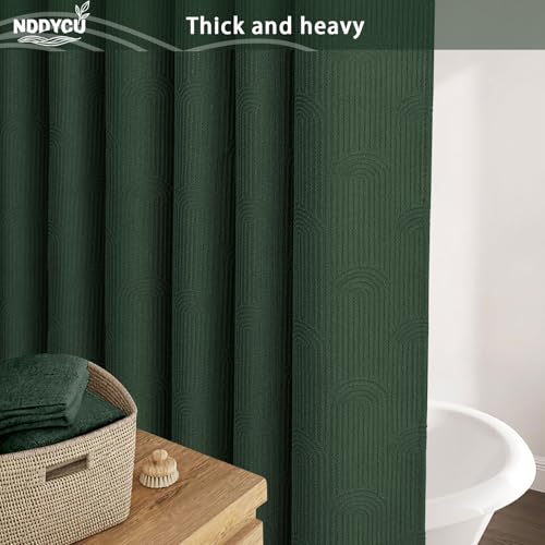 NDDYCU Dark Green Boho Cotton Shower Curtain Arch,72" W x 78" L by NDDYCU - Used condition - Image 2