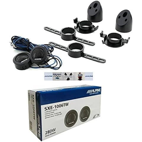 2 Alpine SXE-1006TW tweeters with 45 watts rms and 280 watts max 3 cm diameter with a depth of 1.5 cm sensitivity 88 dB spl, in pairs + accessories and 5 free stickers Cover