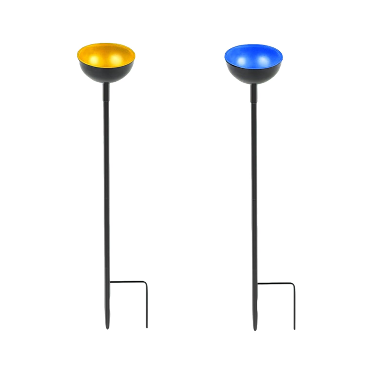 ANIROY Bee Water Feeder Stations, Metal Bee Butterfly Cups with Detachable Stakes, Bee Watering Station for Home Yard Gaden Decorations, Beekeeping Supplies (Blue+Yellow)