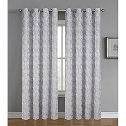 Cortinas Para Salas Estampadas BESCH Cortinas Tejido Grueso Translucido 2 Piezas de Poliéster Terciopelo 140x260cm para Dormitorio Estampado Hoja Arbol - Cortinas Sala Cuarto Habitación Comedor y Salón