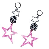 Pendientes colgantes de estrella de moda, textura de aleación, cómodos, para mujer, adecuados para regalo individual de moda, joyería de moda