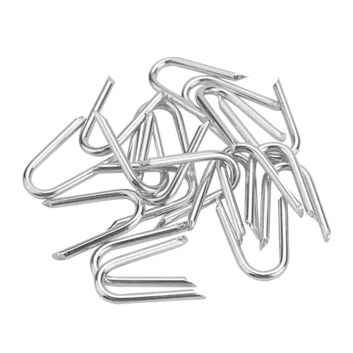 LAWALEISHE 200 Pcs Galvanised U-Shaped Nails, Netting Staples with Plastic Box, 20 mm Fencing Staples for Chicken Wire, Wire Mesh Fencing, Garden Mesh