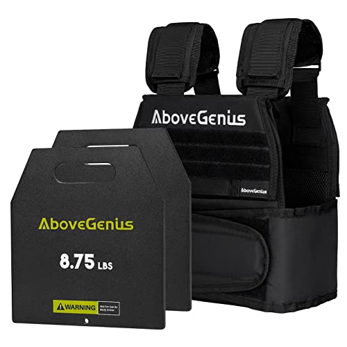 AboveGenius Weighted Vest with 14 / 20 Lbs Weight Plates, Set Up Easily