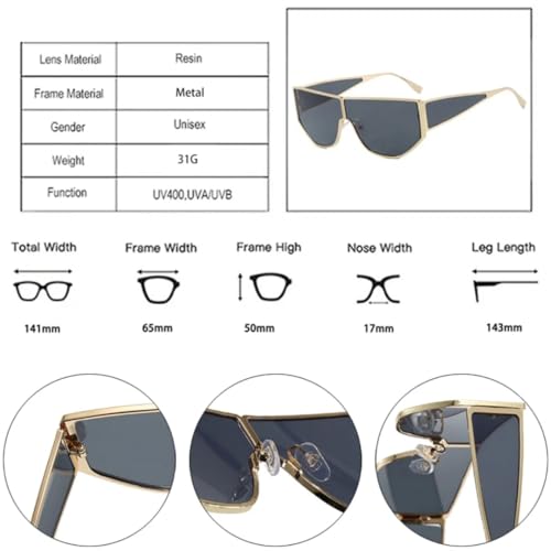 Lunettes de soleil Polygon luxe avec finition steampunk élégante