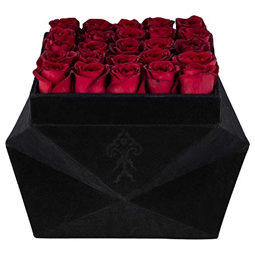 Premium Roses| Real Roses That Last a Year | Fresh Flowers| Roses in a Box (Black Box, Large)