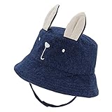 Baby Sun Hat Infant Toddler Summer Sunhat Chin Strap Animal Play Cap with Rabbit Ear for Boy Girl