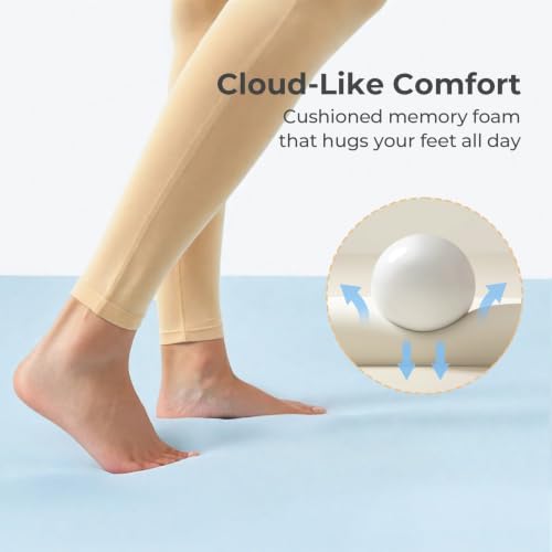 Image of HomeTop Women's Knit Memory Foam Slippers Warm Soft House Anti-Slip Shoes