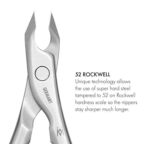 Germanikure Tapered Professional Cuticle Trimmer - 1/4 Quarter Jaw Nipper - Ethically Made In Germany - Finox Stainless Steel Sharp Cuticle Remover In Leather Case – Manicure Tool, R153, 3Mm #TOP4