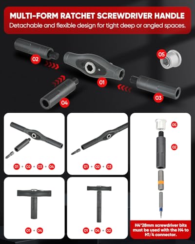 Image of Saker 66 in 1 Magnetic Screwdriver Set,Multi Bit Ratcheting Screwdriver Set with Detachable Handle Portable Repair Tool Kit for Furniture, Electronics, Bike, DIY, Computer,Christmas Gifts