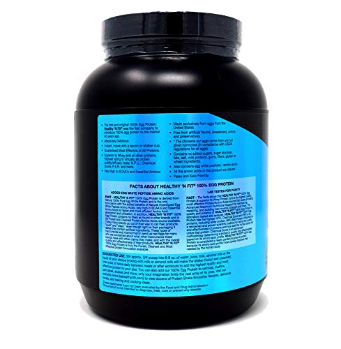 Healthy 'N Fit 100% Egg Protein -Chocolate 2Lb, Lactose Free, Sugar Free, Naturally Sweetened #TOP4