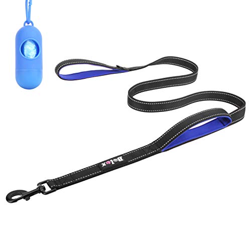 Bolux 5Ft Dog Leash, Heavy Duty Rope Leash With 2 Padded Handle – Pet Training Lead With 3M Reflective Double Handle For Traffic Control Safety, Perfect For Large Medium Or Small Dog (Black+Blue) #TOP7
