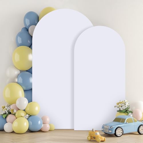 Housses pour arche de mariage blanche lot de 2 tissu élasthanne fond de décoration