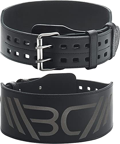WARM BODY COLD MIND Weight Lifting Belt - 100% Leer/10cm - Gewichthefriem voor Olympische Gewichtheffen Bodybuilding Gym Powerlifting Deadlift Training, Fitness (Zwart, S (72-88cm))