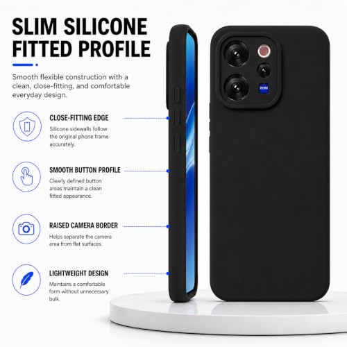Image of FIRST MART Matte Silicone Back Cover for Vivo V70 & V70 Elite- Black