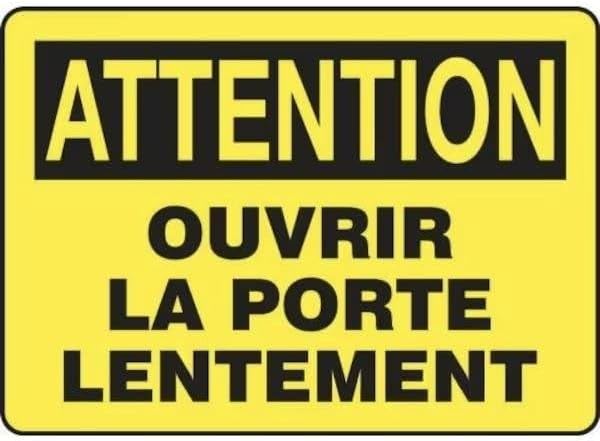 OSHA CAUTION SAFETY SIGN OPEN DOOR, Mfr: FRMABR610XL-A