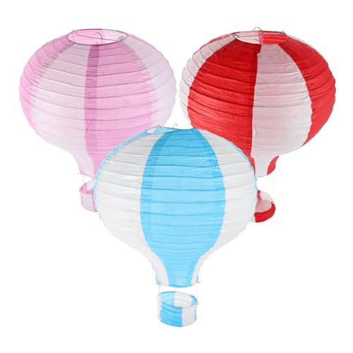 OSALADI 3pcs Reusable Hot Paper Charming Hanging Decorations for Weddings and Birthday Parties Effortless Installation Striped Design