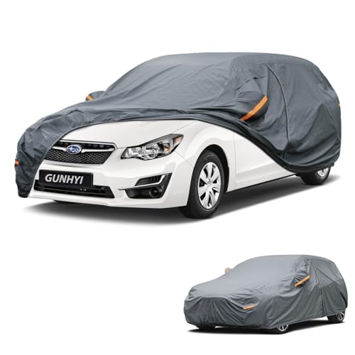 Image of GUNHYI Premium Car Cover Custom Fit Subaru Impreza Hatchback, 16 Layers Heavy Duty Car Cover Waterproof All Weather with Zipper Door for Sun Rain Snow Dust Uv Protection