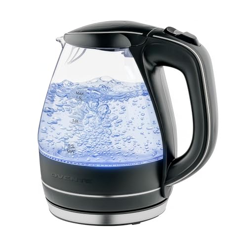 OVENTE Electric Kettle, 1.5L Borosilicate Glass Countertop W...