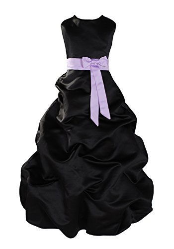 Robe de satin demoiselle d'honneur Cinda noir lilas pour mariage d'été