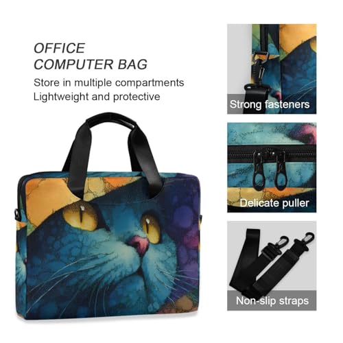 Maletín con Estampado de Gato Surreal para Laptop 13-16" miniatura 6