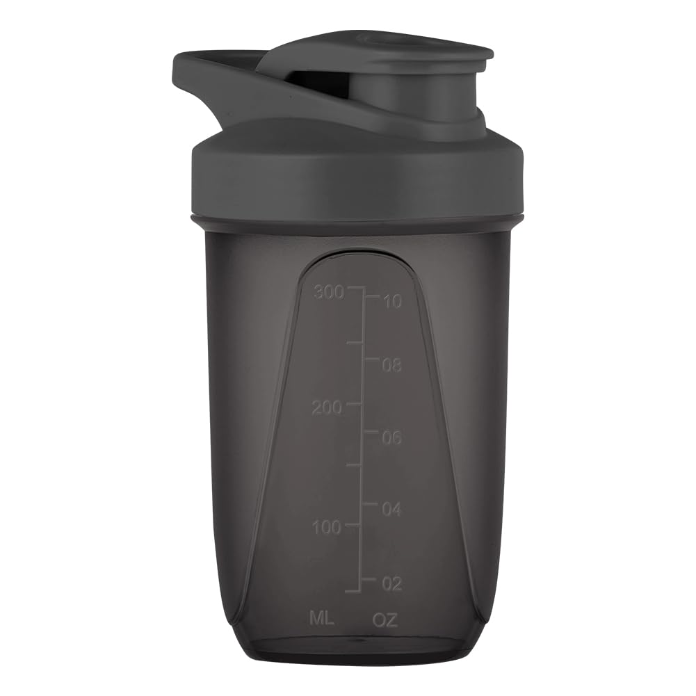 Protein Shaker Bottle, Shaker Protein Shakes Plastic with Metal Stirring Ball, Leak Proof Flip Flop Lid Shake Bottle for Fitness Sports Gym for Men and Women, 400ml, Black-image-41