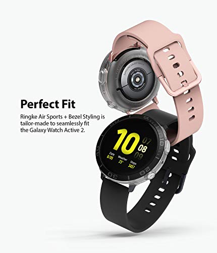 Image of Ringke Air Sports + Bezel Styling Stainless Steel Combo Case Designed for Galaxy Watch Active 2 44mm - 31-Matte Clear