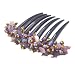 French twist hair comb Ornamented along the top of the heading with Stone Purple.