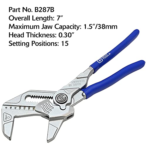 7" Pliers Wrench, Smooth Jaws, 2" Maximum Jaw Opening, Sae And Metric Scales, Thin Profile, Made In Germany (Length: 7") #TOP5