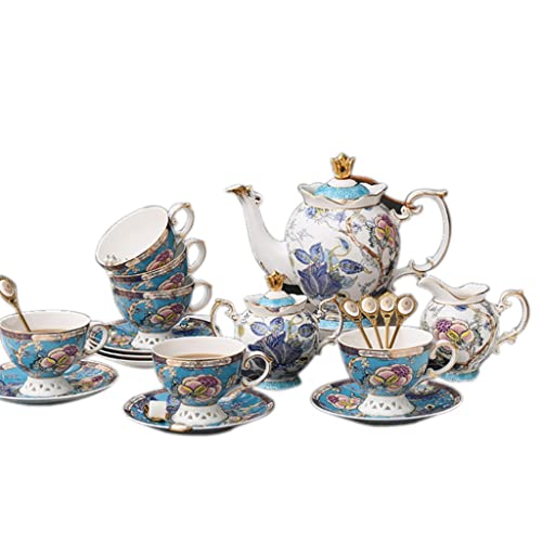 Taza de café Juego de té de té de la tarde británica, taza de café de China de hueso, estilo europeo de café pequeño…