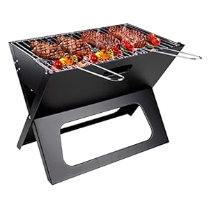 BBQ Collection 8711252249018 Barbecue – BBQ – Draagbaar – Opvouwbaar – losse Vuurschaal en Grillrooster – Zwart