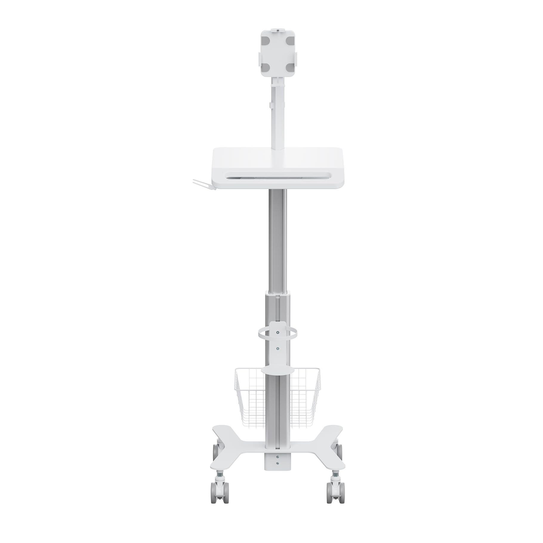 Carro para Equipos médicos con Soporte para Tablets 7.9"-11", Altura Ajustable 80-120 cm
