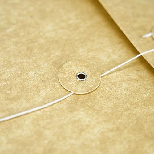 Vinomacoo Pastas de arquivo marrons 25,4 x 38,1 cm com cordão, 20/pacotes de pastas Manila de envelo