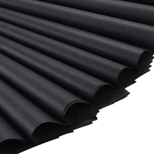 Kesote Geschenkpapier 60 Seidenpapier Verpackungsmaterial 70 x 50 cm Schwarz Transparentpapier Bastelpapier Packpapier Basteln Papier Hochzeit Geschenk Deko Weihnachten Origami Papier Halloween