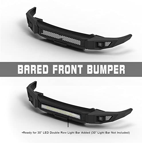 Image of IRONBISON Front Bumper For 2019-2024 RAM 1500 (Exclude Rebel & TRX Trim, 19-24 Classic and 20-22 Diesel models) RAM 1500 Bumper Guard with Fog Lights Can Add 30 inch LED Light Bar Fine Texture Black
