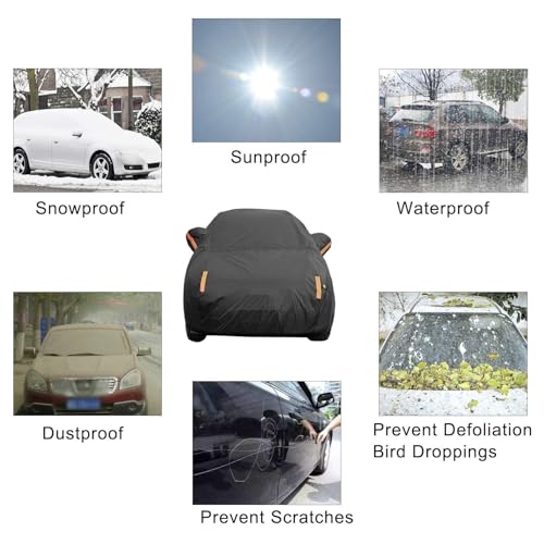 Image of UV Protection Car Cover Windproof Dustproof Scratch Resistant Outdoor Universal Full Car Covers for Hatchback