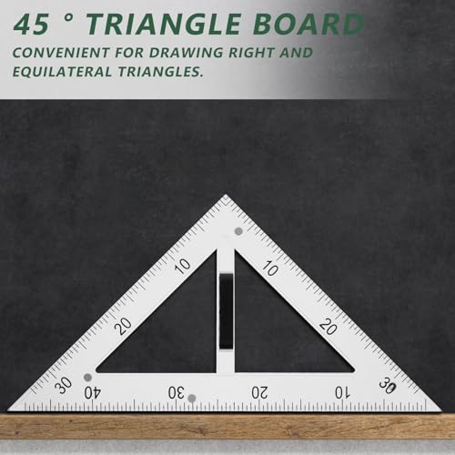 Regla triangular magnética transparente de 45° fácil de observar para profesores 7