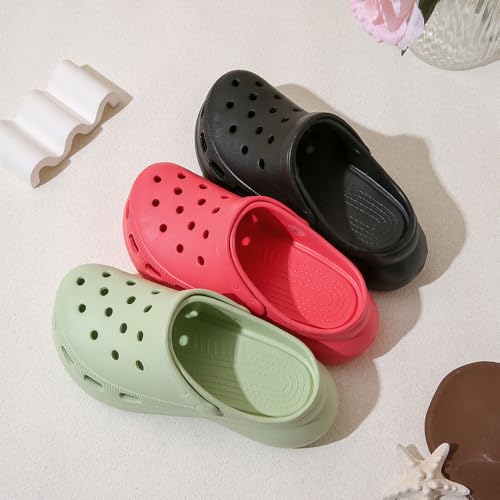 Roxoni Women's Clogs Soft Sole High Heeled Clog Slipper Stylish and Comfortable Footwear4