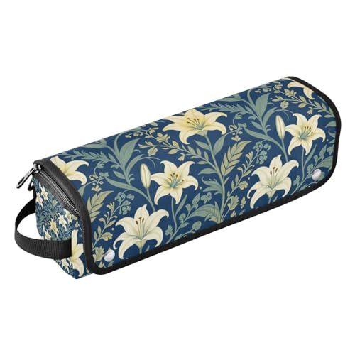 Organizador 2 en 1 para herramientas de cabello con tapete resistente al calor desmontable, bolsa para planchas, rizadores y secadores, diseño floral retro Lily