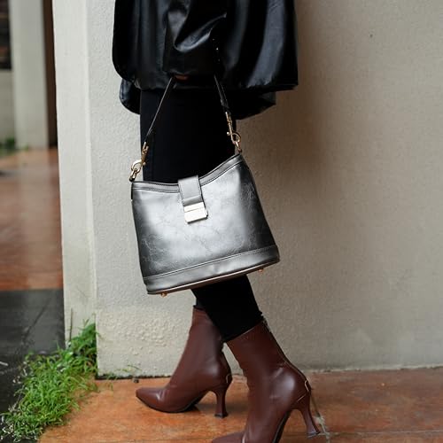 Image of MKF Collection Shoulder Bag for Women, Vegan Leather Hobo Handbag Top-Handle Purse